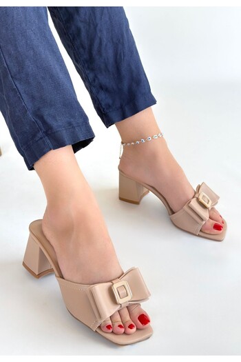 Run&Chic Pier nude skin high heel slippers
