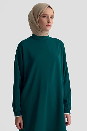 Armine TREND Armine trend ribbed sleeves basic tunic with back extension-oil 25yt449