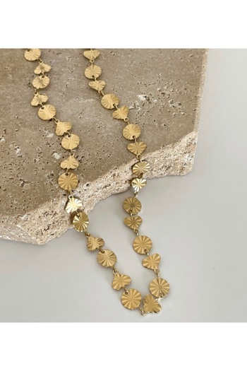 Panelya Gold Paslanmaz Çelik Kalp ve Daire Şekil Kolye