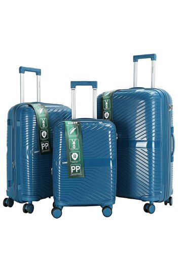 RIMON 3-Piece Expandable PP Luggage Set – Scratch Resistant Suitcases with TSA Lock & Spinner Wheels