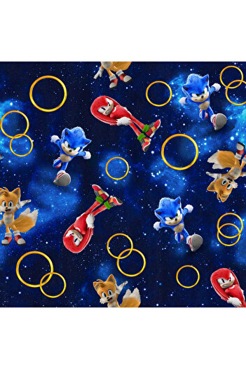 DobaKids Erkek Çocuk Sonic Pijama Takımı 3D Baskılı Kirpi Sonik Pijama Modeli Sonic Alt Üst Pijama Lacivert