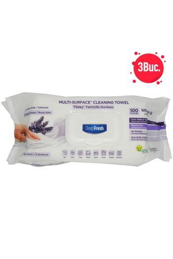 Deep Fresh X3 - DEEP FRESH MULTI-SURFACE WET WIPES 100PCS LAVENDER