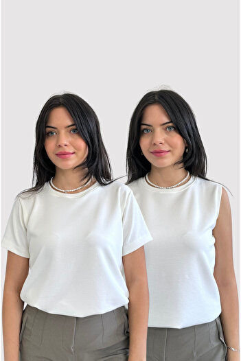 BELTICHA Pack of 2 Women's Bodysuits (Short Sleeve Bodysuit + Sleeveless Bodysuit) Basic Single Jersey
