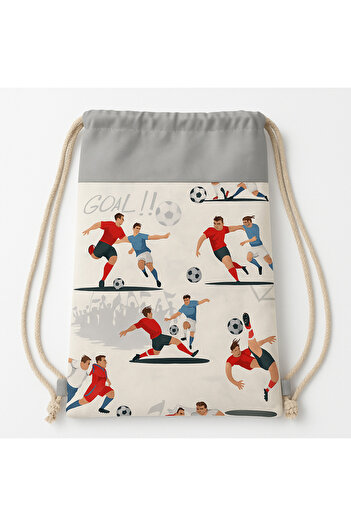 OEM Kindergarten bag, football pattern, cotton, lined, backpack type