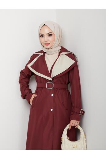 YEDİLALE Double Collar Belted Women's Trench Coat [120\125 cm Average]