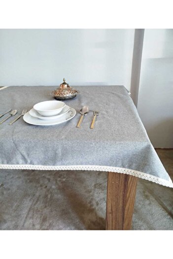 denizli hatırası Organic Linen Cotton Soft Easy Iron Cream Guipure Tablecloth