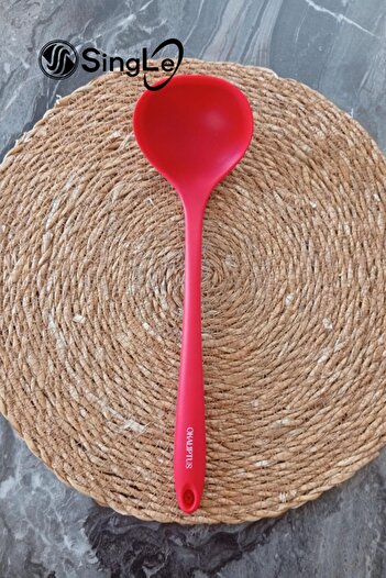 Single Heat Resistant Fireproof Non-Stick Silicone 28 cm Ladle with Hard Tip