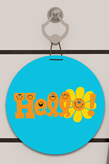 Dormot Ψηφιακή εκτύπωση Μπλε, Στάνταρ, με θέμα Hello Flower, Στολίδι πόρτας, Στολίδι τοίχου