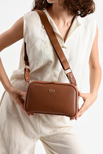 H&D COLLECTİON 5-Compartment Lined Long Strap Multi-Useful Crossbody and Shoulder Bag 724