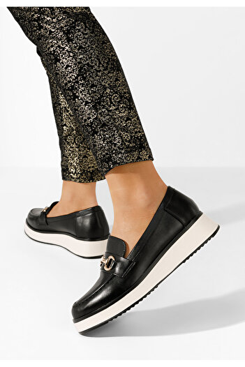 B T Shoes Černé mokasíny dámské Dianna