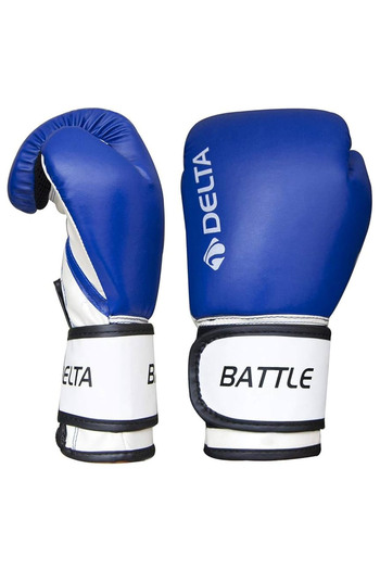 Delta Boxing Gloves Battle Blue 8 oz & Kick Boxing, Muay Thai, Sparring Gloves for 45–65 kg Athletes
