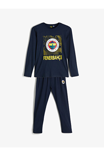 LC Waikiki Standart Kalıp Fenerbahçe Baskılı Erkek Taraftar Pijama Takımı