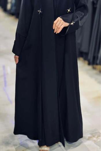 Noor Plain Abaya with Simple Golden Inserts