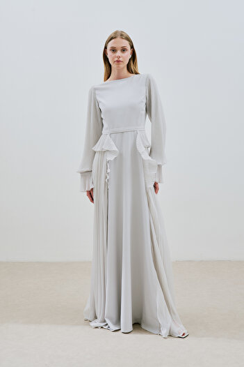 Manuka Layered Pleated Dress Stone