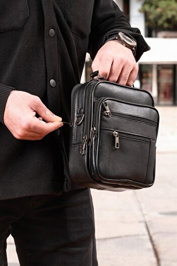 ÖZTÜRK DERİ Genuine Leather Men's Handbag – Premium Quality, Functional and Stylish Design (Large Size)