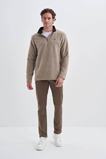 Cazador Half Turtleneck Thick Fleece Regular Fit Sweatshirt-56320