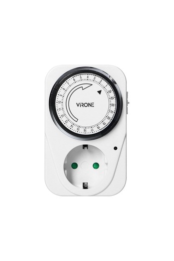 Virone Mechanical programmable socket MT-1(GS), schuko, 230V, 16A, 3500W, IP20, white