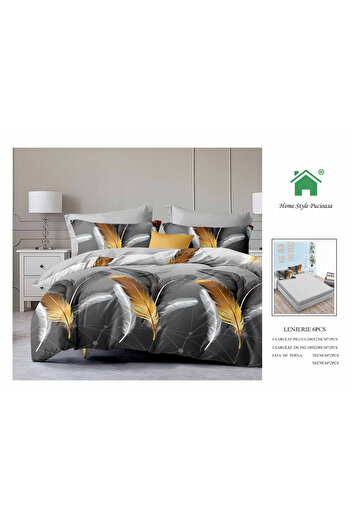 FIONNA.RO Finet Bed Linen With Elastic - Golden Feathers