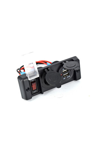Led Light Alex Switch Panel with Cigarette Lighter Socket and USB 12V