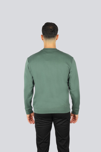 PAUL&SHARK Men's Cotton Front Logo Patterned Round Neck Cotton Long Sleeve Green Sweatshirt 15311839-513