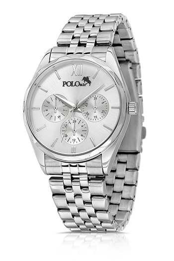 Polo Air Sport Case Men's Wristwatch Silver Color Pl-7024E3X