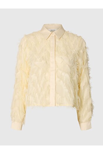 Selected Femme Crop-Bluse Textur