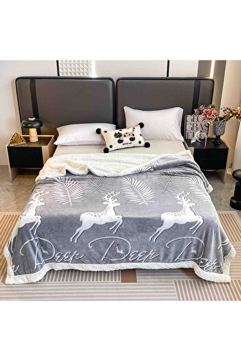 CHIRASO Cocolino CHIRASO Blanket, 200x230cm, Fur Inside, Double Bed, Colorful, Soft and Fluffy
