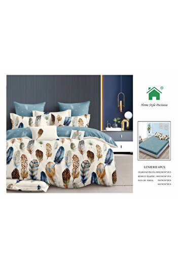FIONNA.RO Fine Bed Linen With Elastic - Peacock Feathers