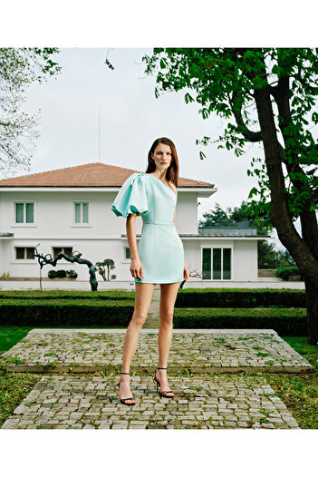 İpekyol Asymmetrical Balloon Sleeve Dress