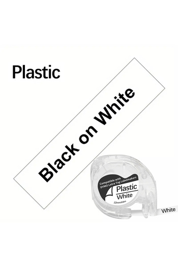 Choice12 Black on White 91201 1pK Compatible Dymo LetraTag Refills Plastic Label Tape work With Dymo LetraTag