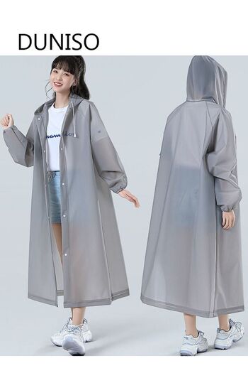fun zone DUNISO Raincoat For Men and Women Portable EVA Rain Coats Reusable Rain Poncho with Hood and Sleeves