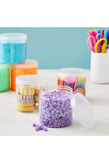 erorex 8 Pack Clear 12 Oz Plastic Jars With Lids, Slime Containers For Kids Diy Crafts