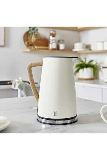 Swan Fierbător electric SK14610WHTN, 3000W, 1,7L, oțel inoxidabil, filtru lavabil, alb