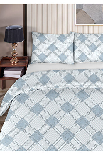 Evim Loren 100% Cotton Double Duvet Cover Set 200X220Cm Light Blue-Blue