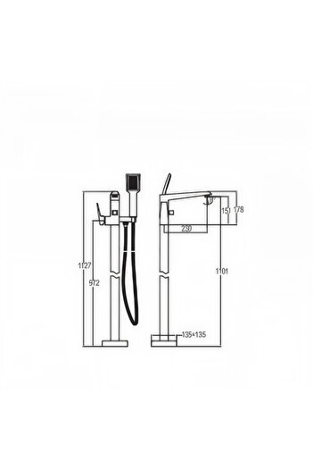 KALE Diamente Tub Faucet Matte Black