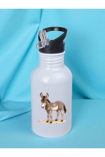 lili hediyelik Donkey Printed Water Bottle 600 ml - Sports Water Bottle, Large Water Bottle, Sports Bottle, Sports Water Bottles