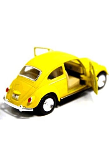 HediyeFilesi Yellow Pull-And-Drop Metal Vosvos Car Die Cast Large Size 12cm