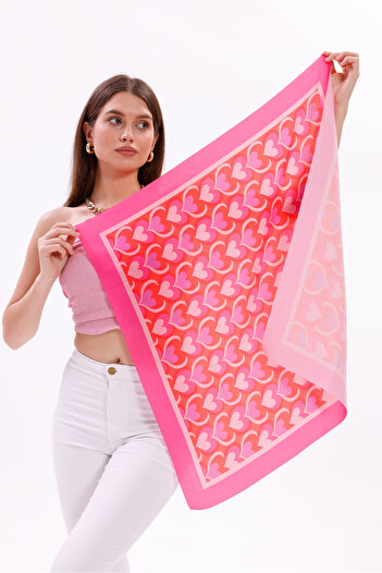 tarzınısec Love Hearts Model Scarf Bandana Shawl Estascarf 70X70 cm