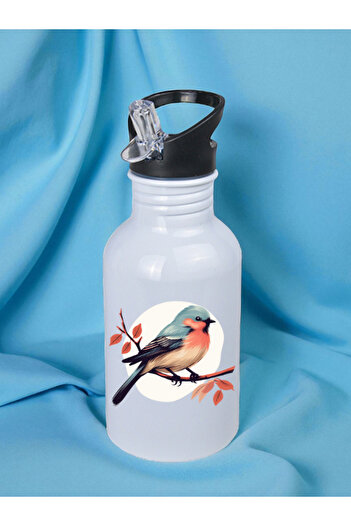 lili hediyelik Cute Bird Printed Water Bottle 600 ml - Sports Bottle, Large Water Bottle, Sports Bottle, Sports Bottles