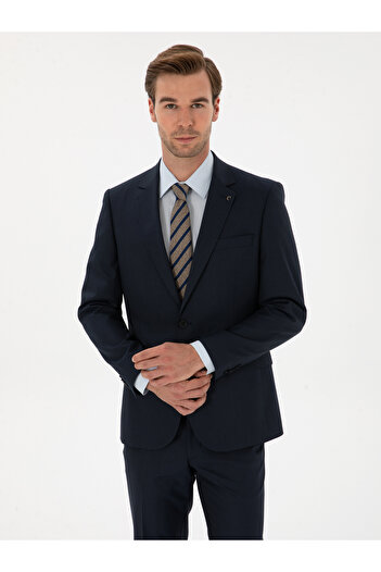 Cacharel Lacivert Slim Fit Mikro Desenli Takım Elbise 50319478-VR033
