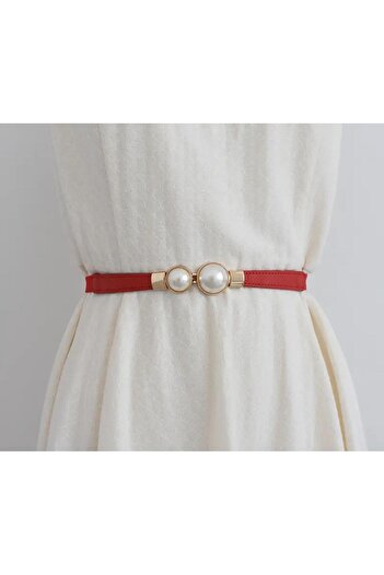 Mynoa Pearl-Embellished,Elastic Women's Belt,Coat Belt,Dress Belt,Waist Belt,Pantalon Belt.