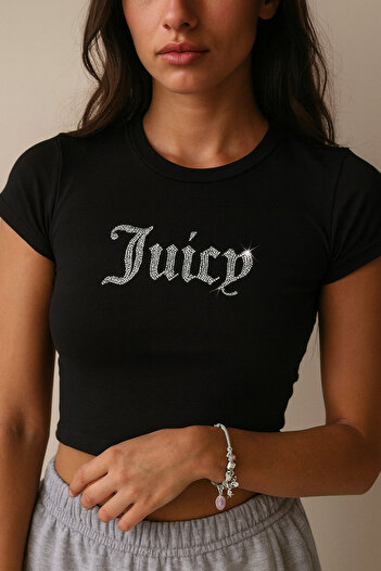 BRZ COLLECTION Γυναικείο Juicy Crop Black + Surprise Charm βραχιόλι