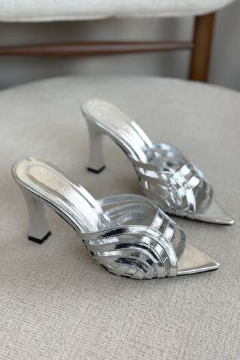 GOFFSHOES Women's Wospe Heeled Slippers - Silver