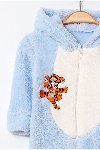 Chicsy Baby Winter Sweet Tiger Embroidered Zippered Welsoft Baby Romper