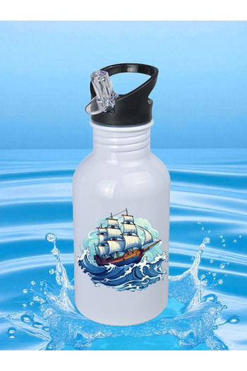 lili hediyelik Gemili Themed Flask Water Bottle 600 ml - Children's Water Bottle Flask, Children's Water Flask
