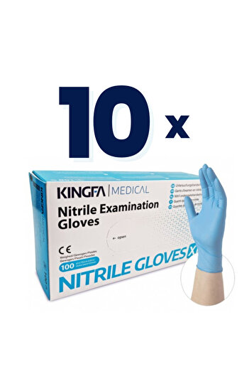KINGFA Manusi Nitril Nepudrate Albastre (M) 10 cutii