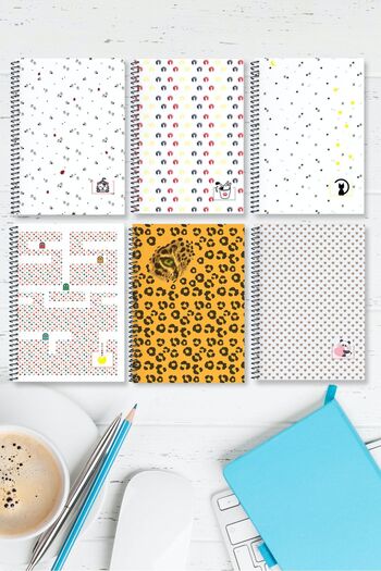Yıldızistan 6 Pcs Striped A5 Spiral Cover Notebook - Iconic Series Special Collection