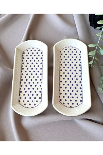 Yiğit Seramik Züccaciye Retro 2 Pieces Oval Cheese Plate Breakfast Plate