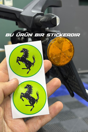 Banxtre Round 5Cmx5Cm Horse Sticker Set for Motorcycle Cat's Eye (2 Pieces)