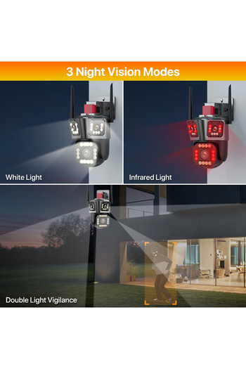 OEM Triple Surveillance Camera 4G, PTZ, TSS-JT3-4G, with 3 lenses, 5X Zoom, Night Vision